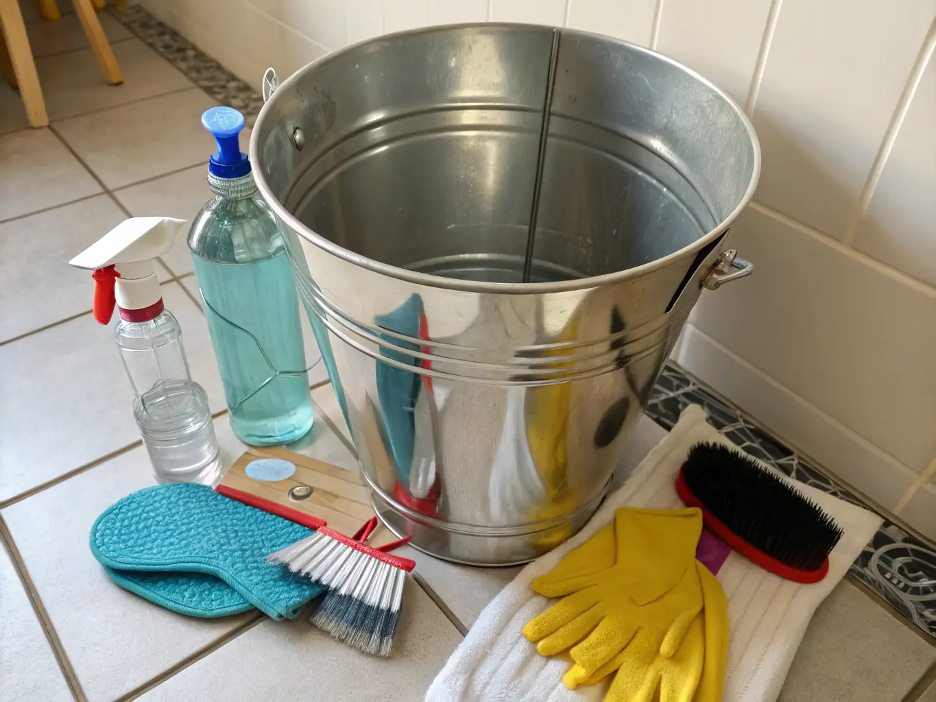 A close-up shot of a bin interior after being cleaned, showcasing the removal of dirt, grime, and stains, highlighting the effectiveness of the cleaning process.